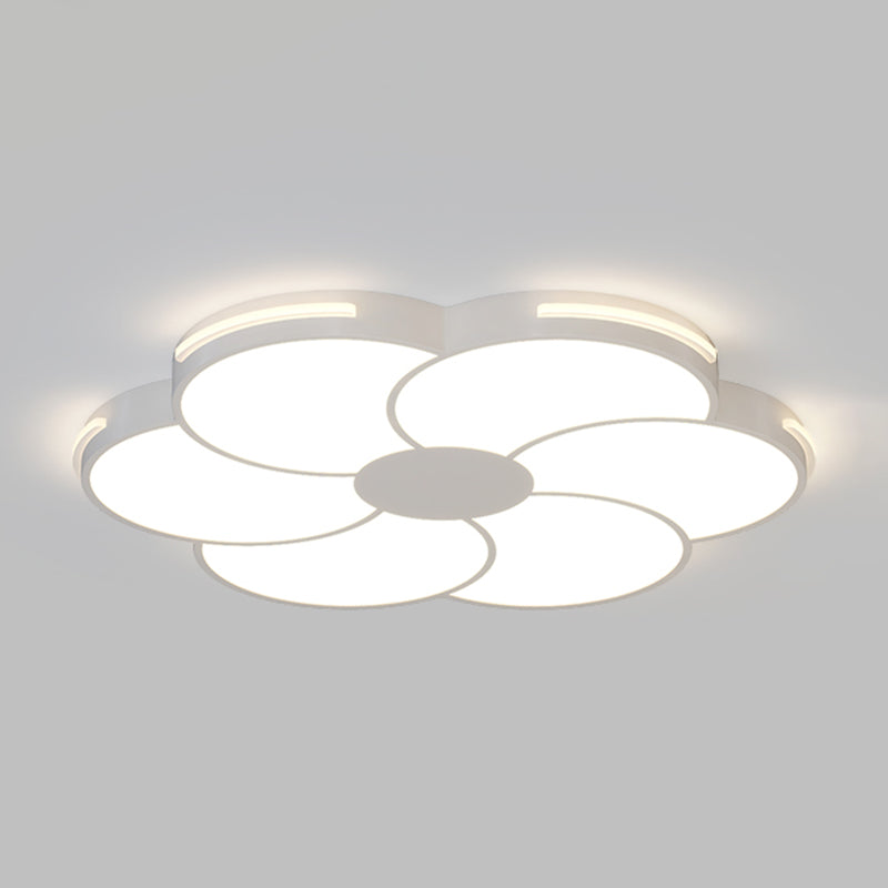 White Flower Ceiling Light Fixture Modernism LED Flush Mount for Bedroom