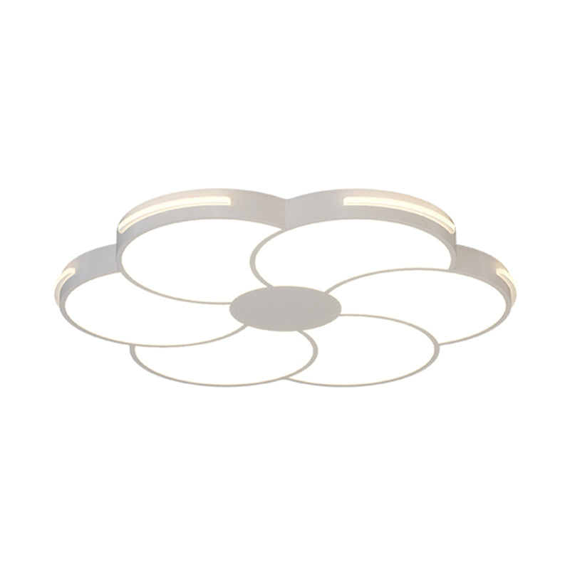 White Flower Ceiling Light Fixture Modernism LED Flush Mount for Bedroom