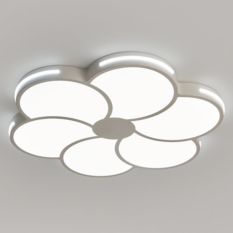 White Flower Ceiling Light Fixture Modernism LED Flush Mount for Bedroom