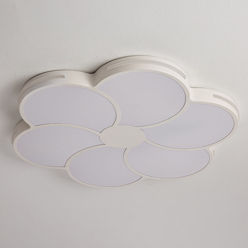 White Flower Ceiling Light Fixture Modernism LED Flush Mount for Bedroom