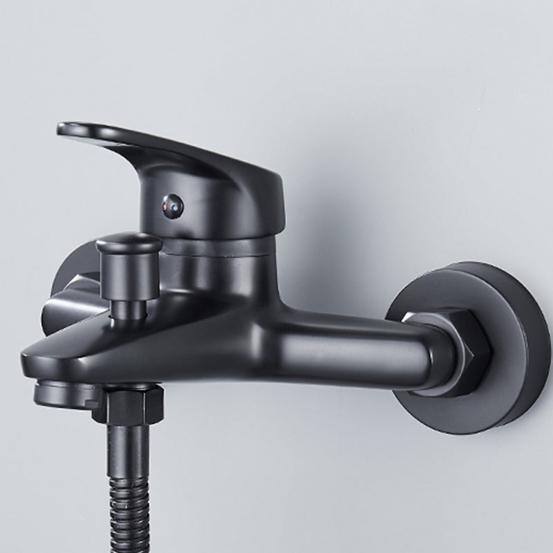 Modern Tub Faucet Lever Handle Wall Mount Fixed Bathtub Faucet