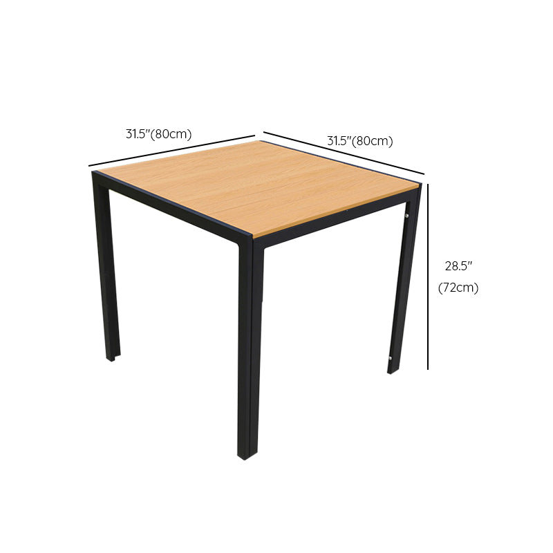 Manufactured Wood Dining Table Modern Outdoor Patio Table with Black Base