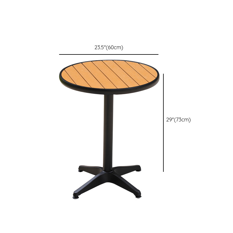 Manufactured Wood Dining Table Modern Outdoor Patio Table with Black Base