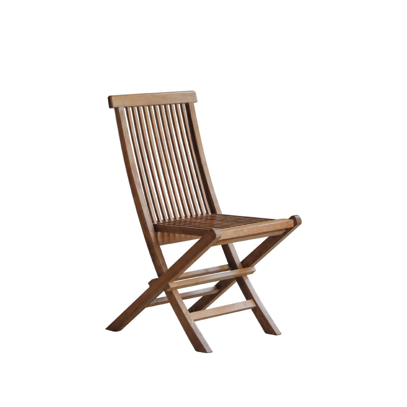 Modern Patio Dining Chair Solid Wood Natural Armles Folding Outdoor Bistro Chairs