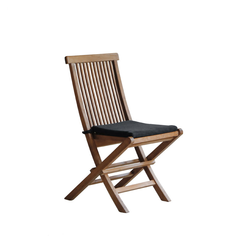 Modern Patio Dining Chair Solid Wood Natural Armles Folding Outdoor Bistro Chairs