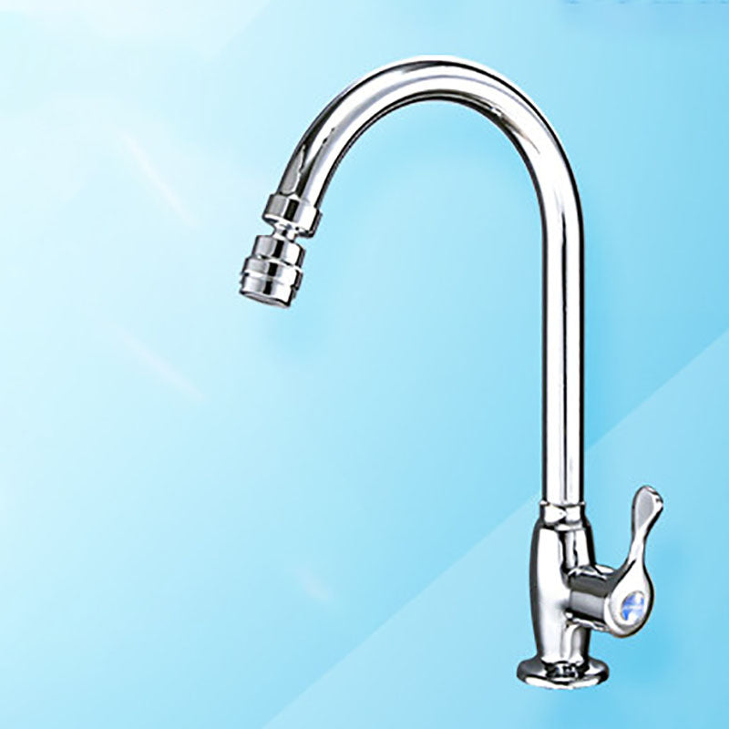 Modern Style Bar Faucet Brass Lever Handle Gooseneck Bar Faucet