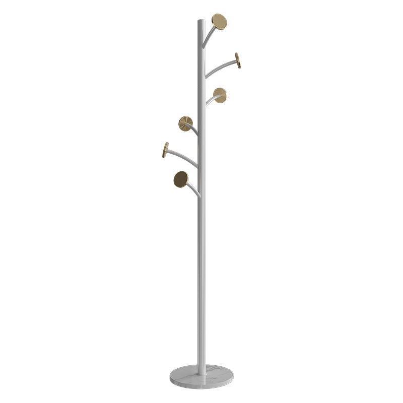 Modern Stainless Steel Hall Stand Floor Mounted 70.87" Tall Hall Tree with Marble Base