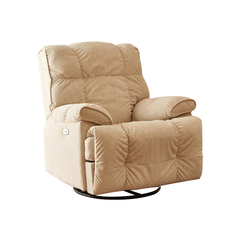 Microsuede Swiveling Recliner Chair Modern Pillow Top Arm Recliners with USB Cord