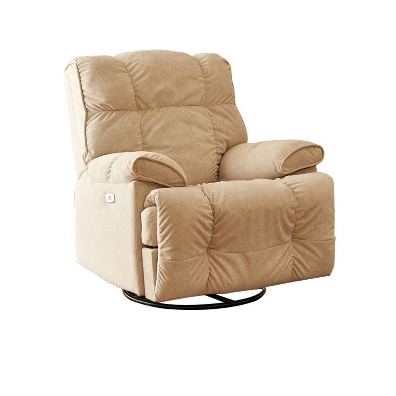 Microsuede Swiveling Recliner Chair Modern Pillow Top Arm Recliners with USB Cord