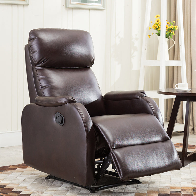 Faux Leather Manual Recliner 25.6" Wide Recliner with Adjustable Headrest