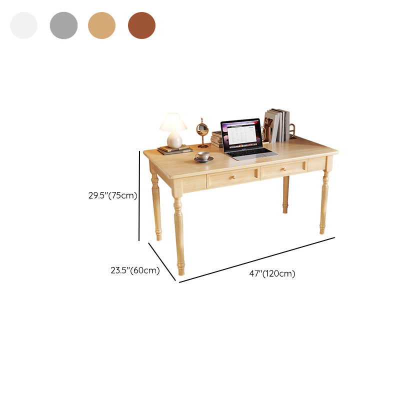 Solid Wood Home Kids Desk 23.6" W Writing Desk Kids Desk and Chair with Drawer