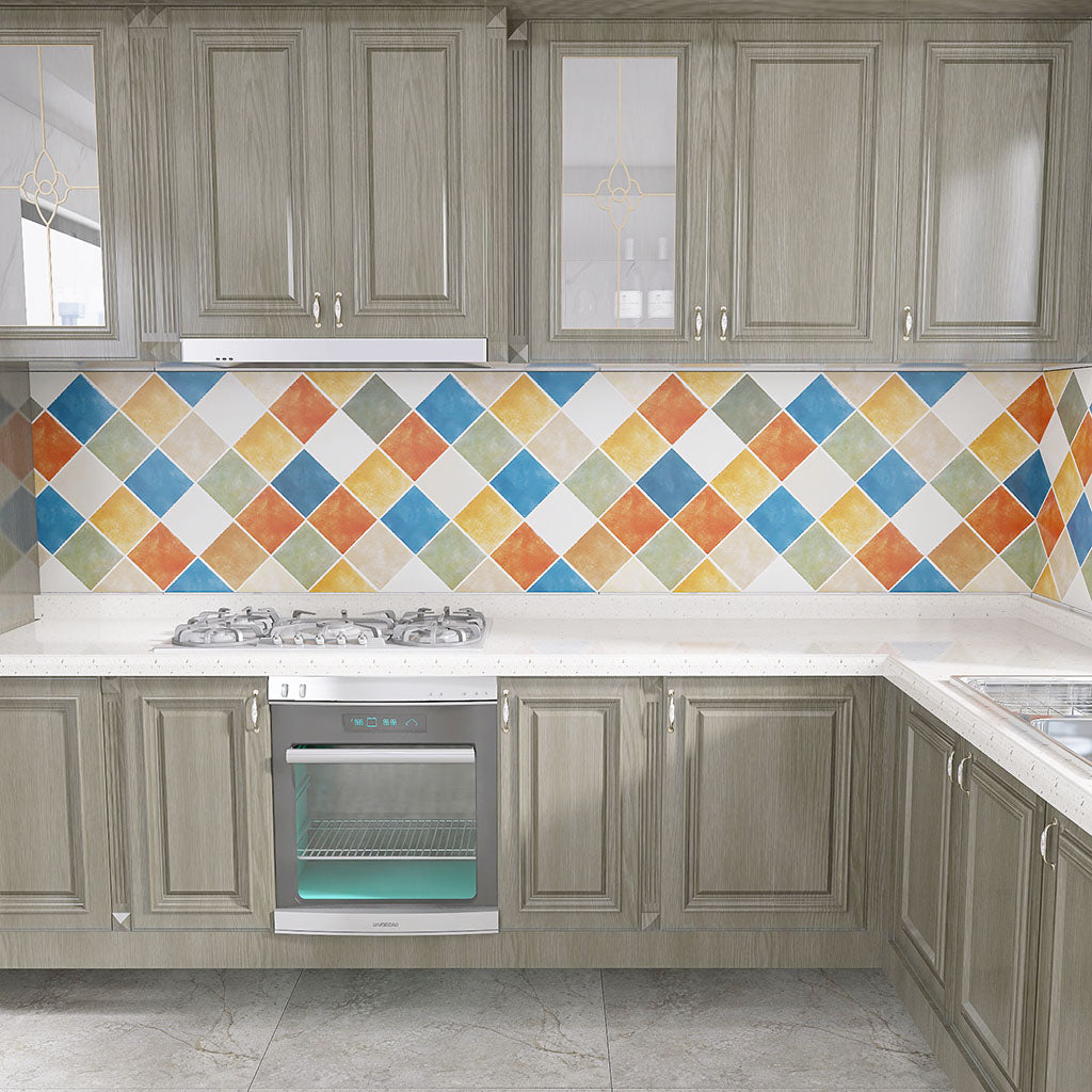 Modern Peel and Stick Backsplash Wall Tile Plastic Mosaic Tile Wallpaper for Kitchen