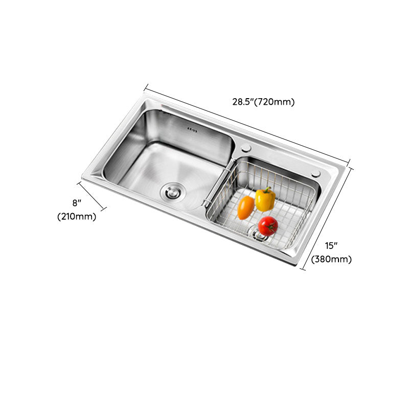 Stainless Steel Kitchen Sink Double Basin Rectangle Sink with Drain Assembly