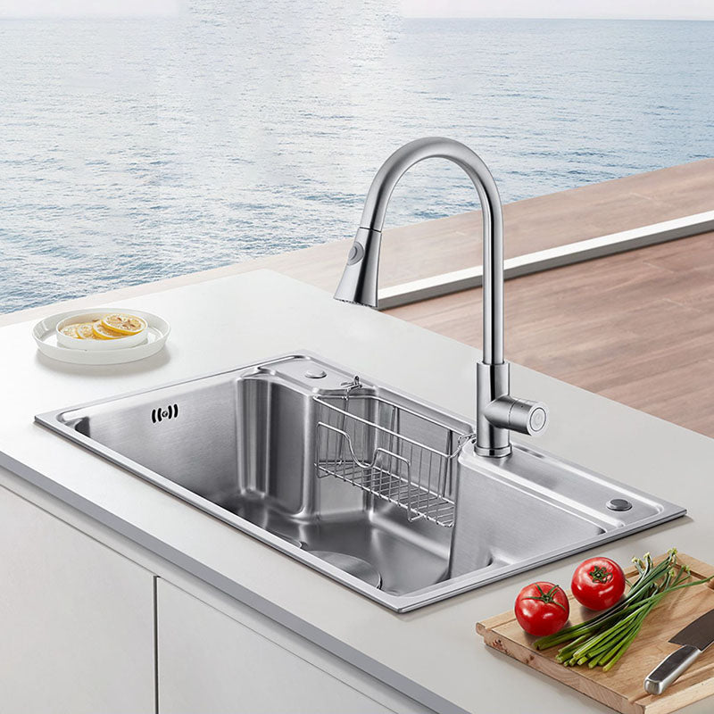 Rectangle Stainless Steel Kitchen Sink Double Basin Sink with Drain Assembly