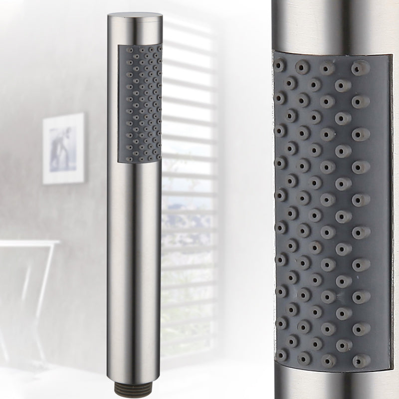 Cylindrical Hand Shower with Self-Cleaning Stainless Steel Wall-Mount Showerhead