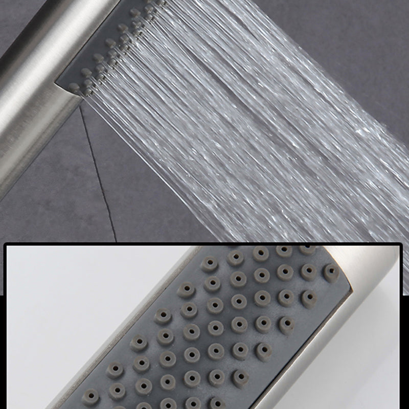 Cylindrical Hand Shower with Self-Cleaning Stainless Steel Wall-Mount Showerhead