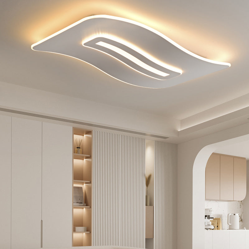 Contemporary Flush Mount Ceiling Light White Flush Lighting for Bedroom