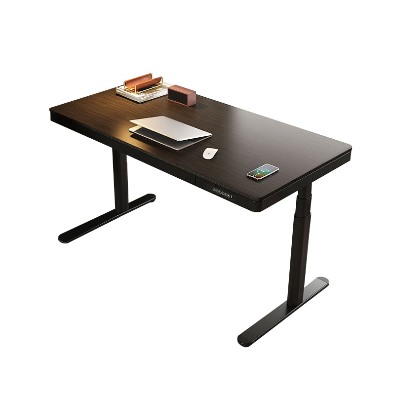 Modern Electric Lifting Wiring Desk T-Shape Base Office Desk with Drawer