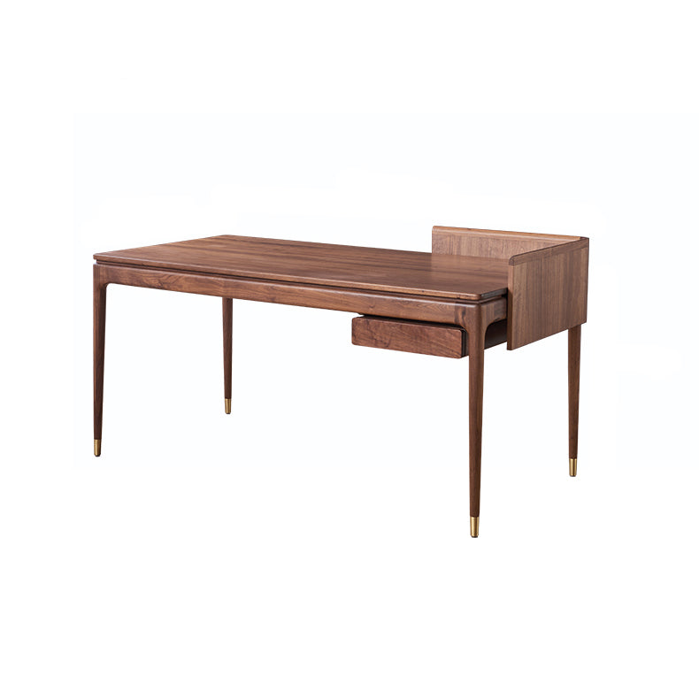 Contemporary Walnut Wood Computer Desk Home Parsons Base Writing Desk