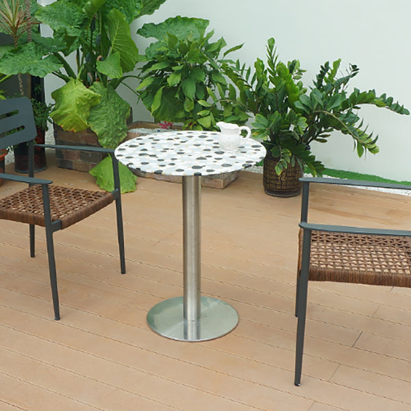 Aluminum Patio Table Modern Rust Resistant Dining Table with Metal Base