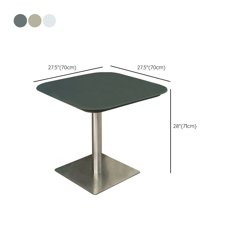 Aluminum Patio Table Modern Rust Resistant Dining Table with Metal Base