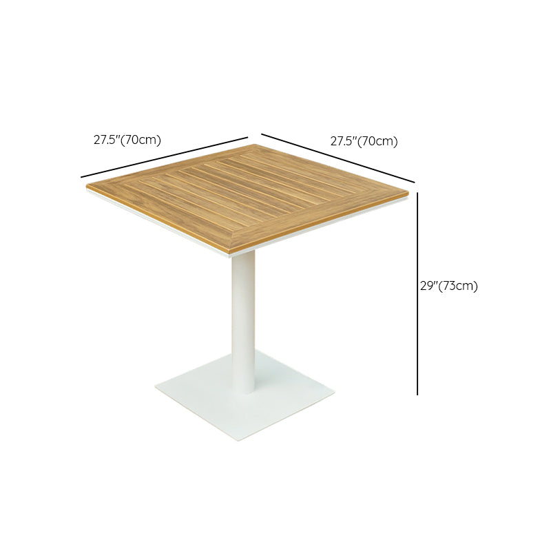 Aluminum Patio Table Modern Rust Resistant Dining Table with Metal Base