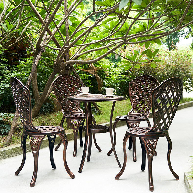 Aluminum Round Side Table Industrial Rust Resistant Patio Table