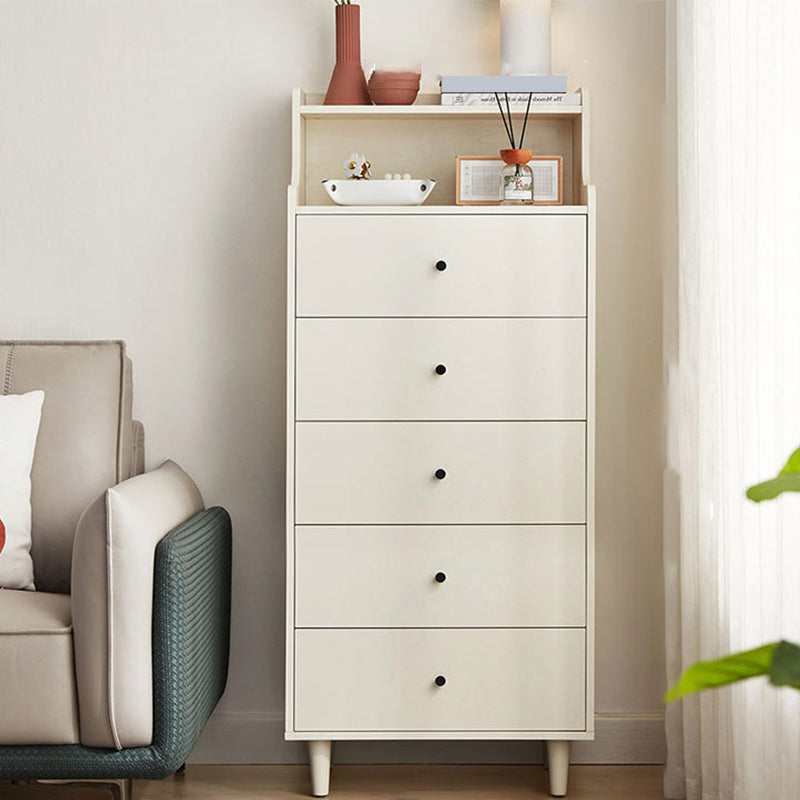 Modern White Cabinet Soft Close Drawers Wood Accent Chests with Drawer