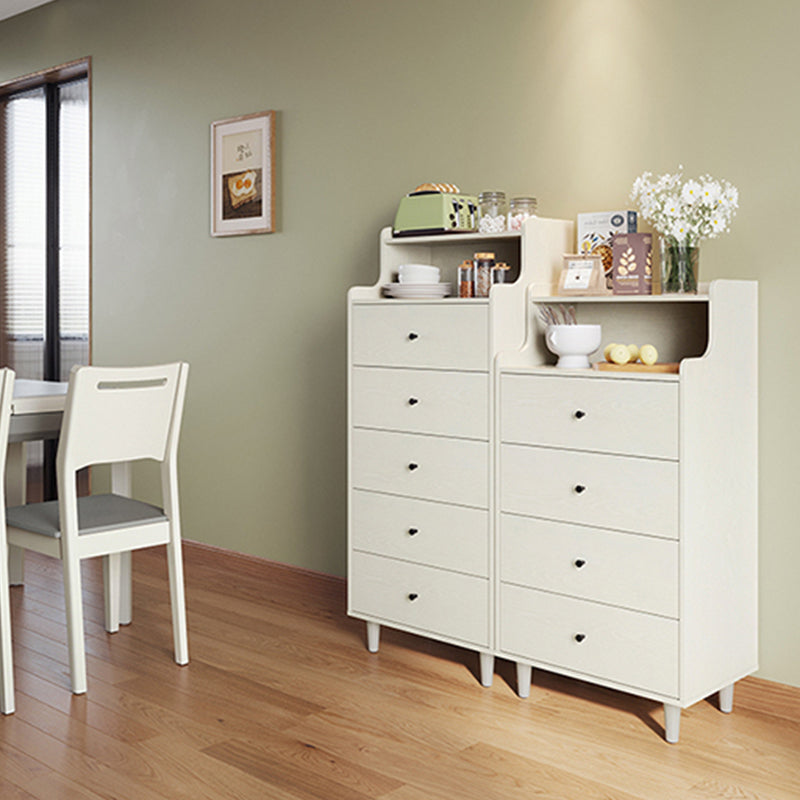 Modern White Cabinet Soft Close Drawers Wood Accent Chests with Drawer