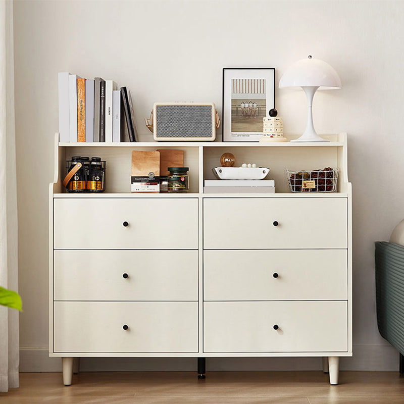 Modern White Cabinet Soft Close Drawers Wood Accent Chests with Drawer