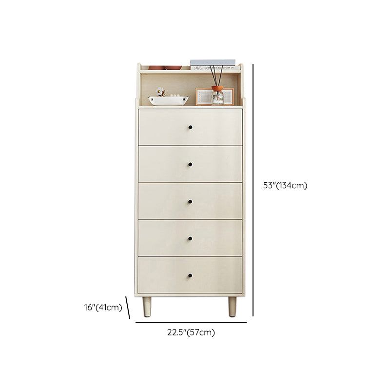 Modern White Cabinet Soft Close Drawers Wood Accent Chests with Drawer