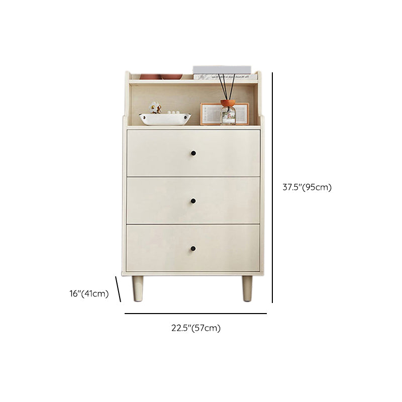 Modern White Cabinet Soft Close Drawers Wood Accent Chests with Drawer