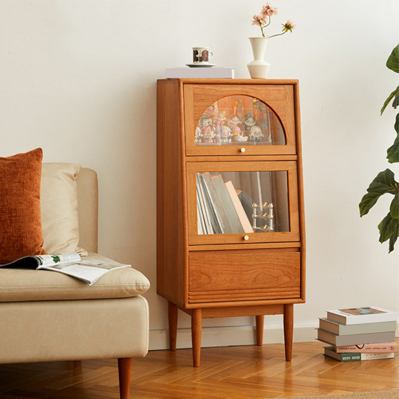 Natural Storage Cabinet Solid Wood Accent Chests with Drawer