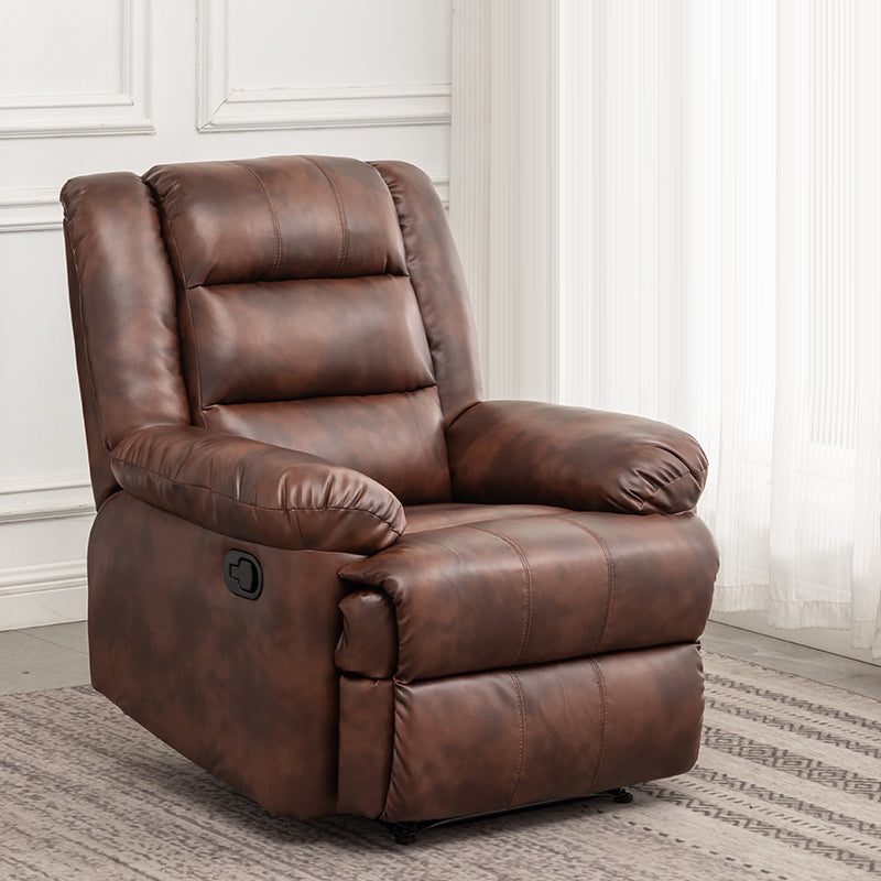 Faux Leather Swivel Base Recliner Chair Modern 36.2" W Recliners with Massage