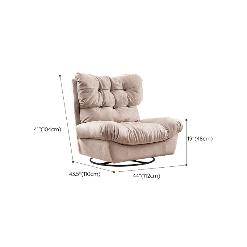 Swivel Manual Reclining Chair Contemporary Tufted Genuine Leather Recliners Chair