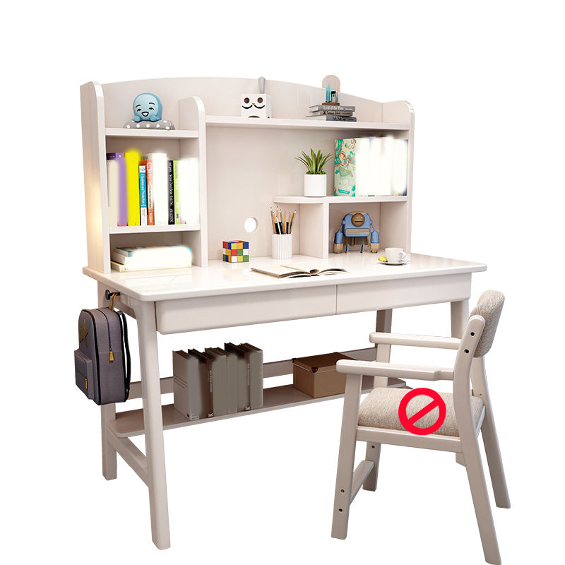 Solid Wood 23.5"W Kids Desk Writing Desk with Drawer and Chair Set