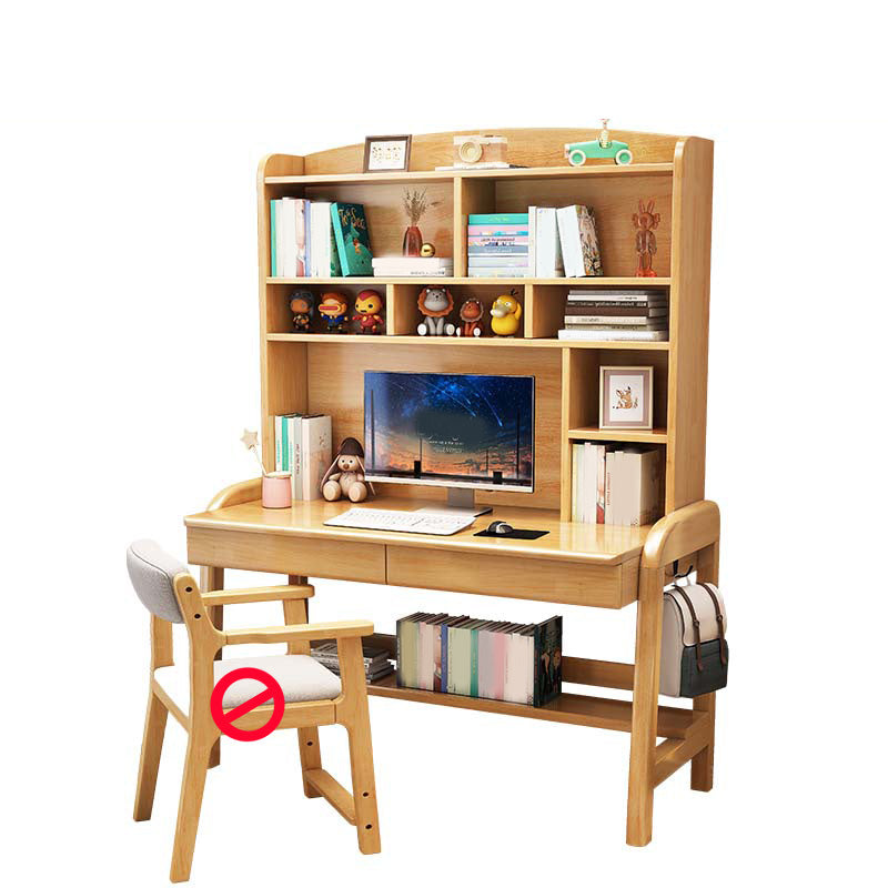 Writing Desk Kids Desk and Chair Set with Drawer Solid Wood Kids Desk 23.6"W