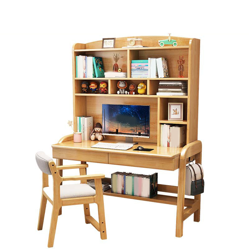 Writing Desk Kids Desk and Chair Set with Drawer Solid Wood Kids Desk 23.6"W