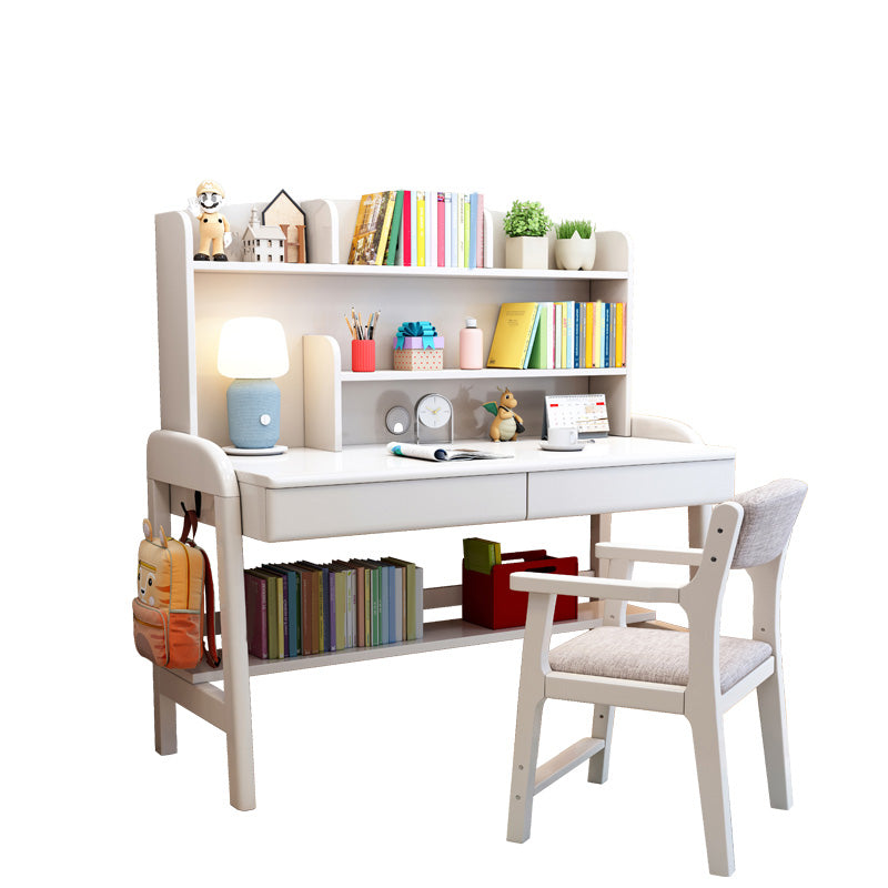 Writing Desk Kids Desks with Bookshelf Bedroom 23.6"W Wood Desk and Chair