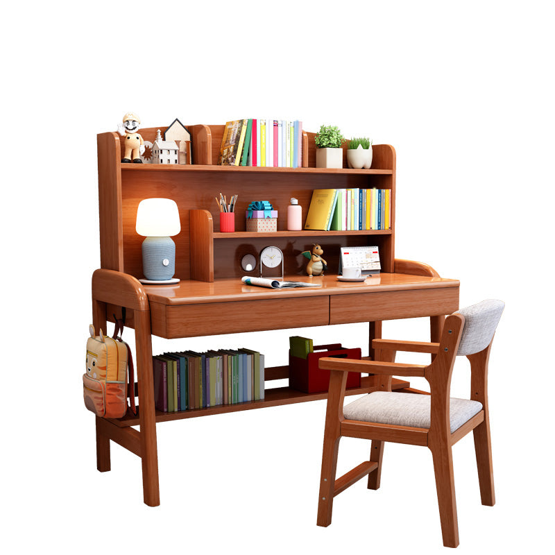 Writing Desk Kids Desks with Bookshelf Bedroom 23.6"W Wood Desk and Chair