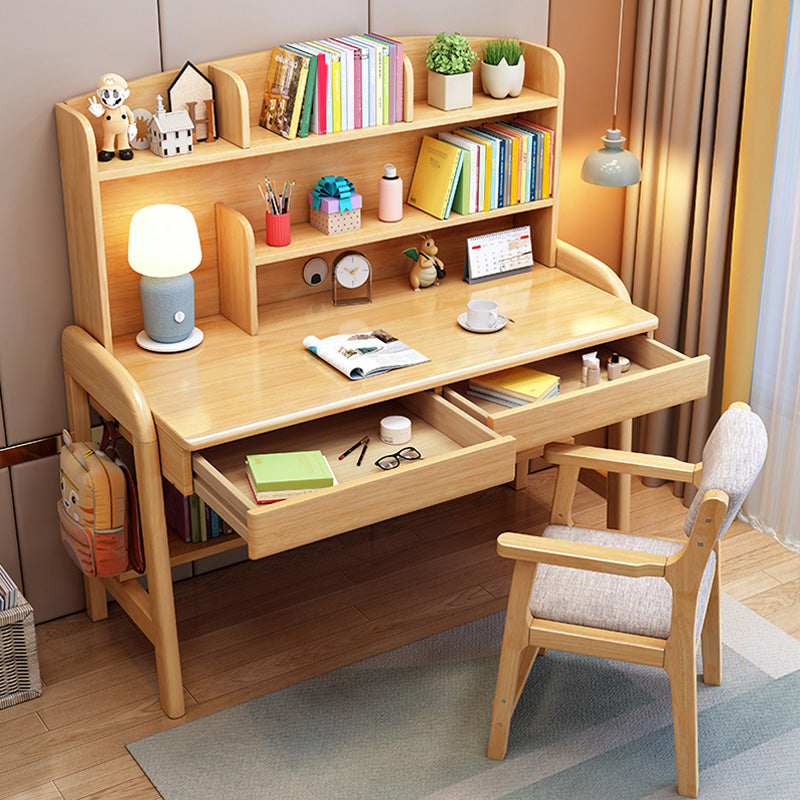 Writing Desk Kids Desks with Bookshelf Bedroom 23.6"W Wood Desk and Chair