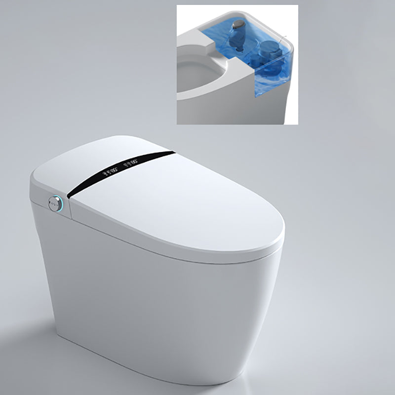 Elongated Toilet Seat Bidet White  One-Piece Smart Toilet Bidet with Unlimited Warm Water