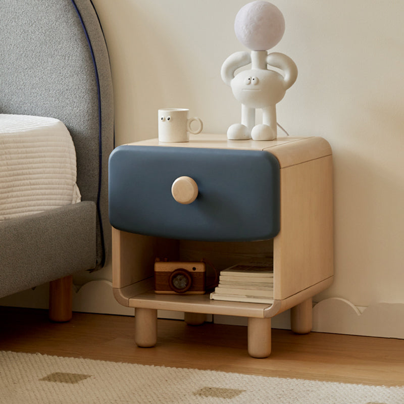 White and Blue Kids Bedside Table Wooden Kids Bedside Table with Drawers