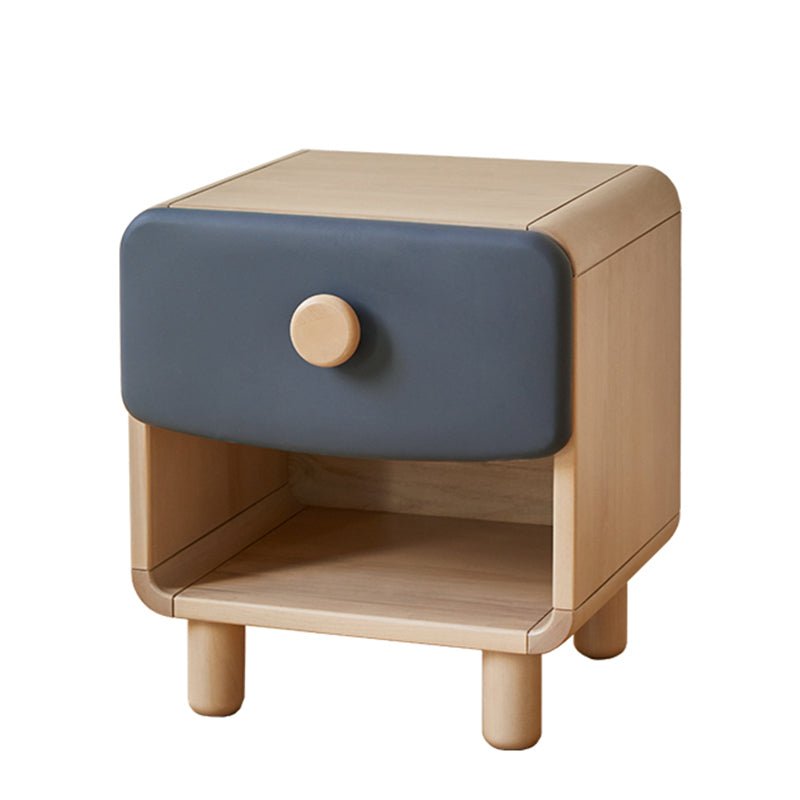 White and Blue Kids Bedside Table Wooden Kids Bedside Table with Drawers