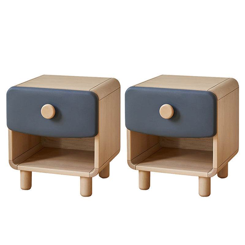 White and Blue Kids Bedside Table Wooden Kids Bedside Table with Drawers