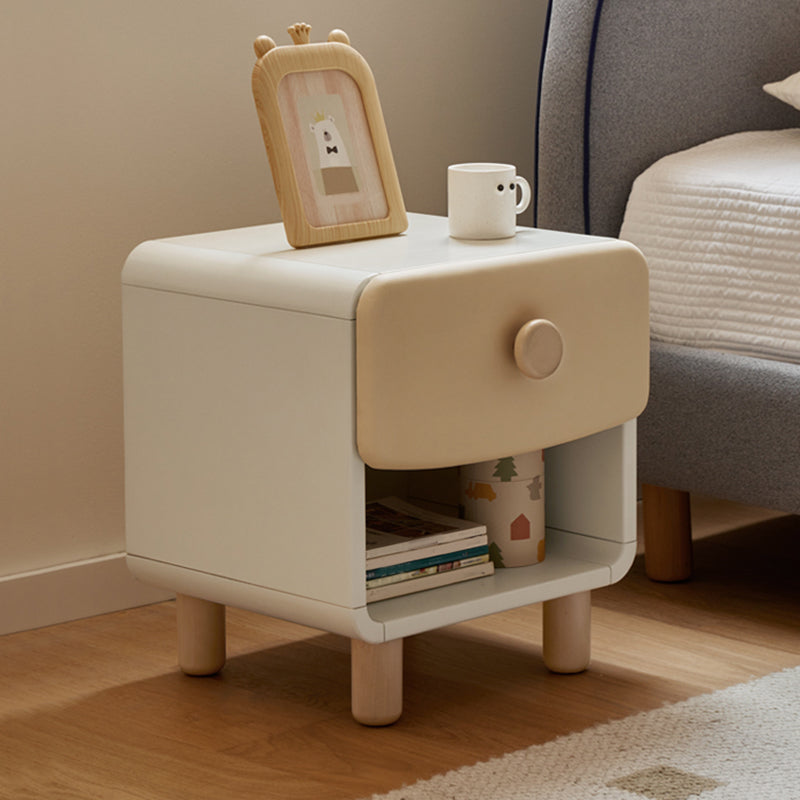 White and Blue Kids Bedside Table Wooden Kids Bedside Table with Drawers