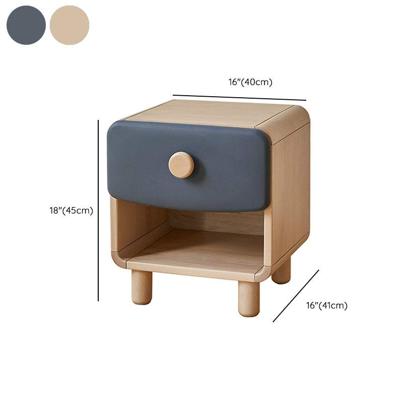 White and Blue Kids Bedside Table Wooden Kids Bedside Table with Drawers