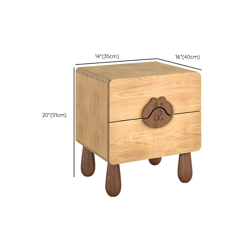 Animals Bedside Table for Nursery Solid Wood Bedside Table for Nursery