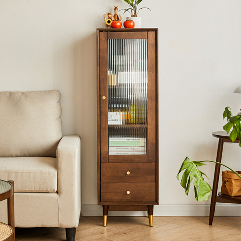 Contemporary Sideboard Rubberwood Sideboard Cabinet for Kitchen