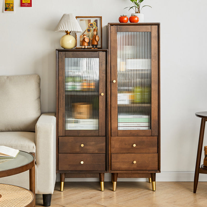 Contemporary Sideboard Rubberwood Sideboard Cabinet for Kitchen